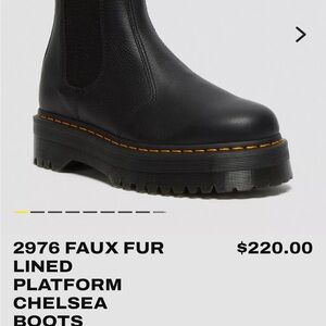 Dr. Marten Faux Fur Lined Black Chelsea Boots - Like New!